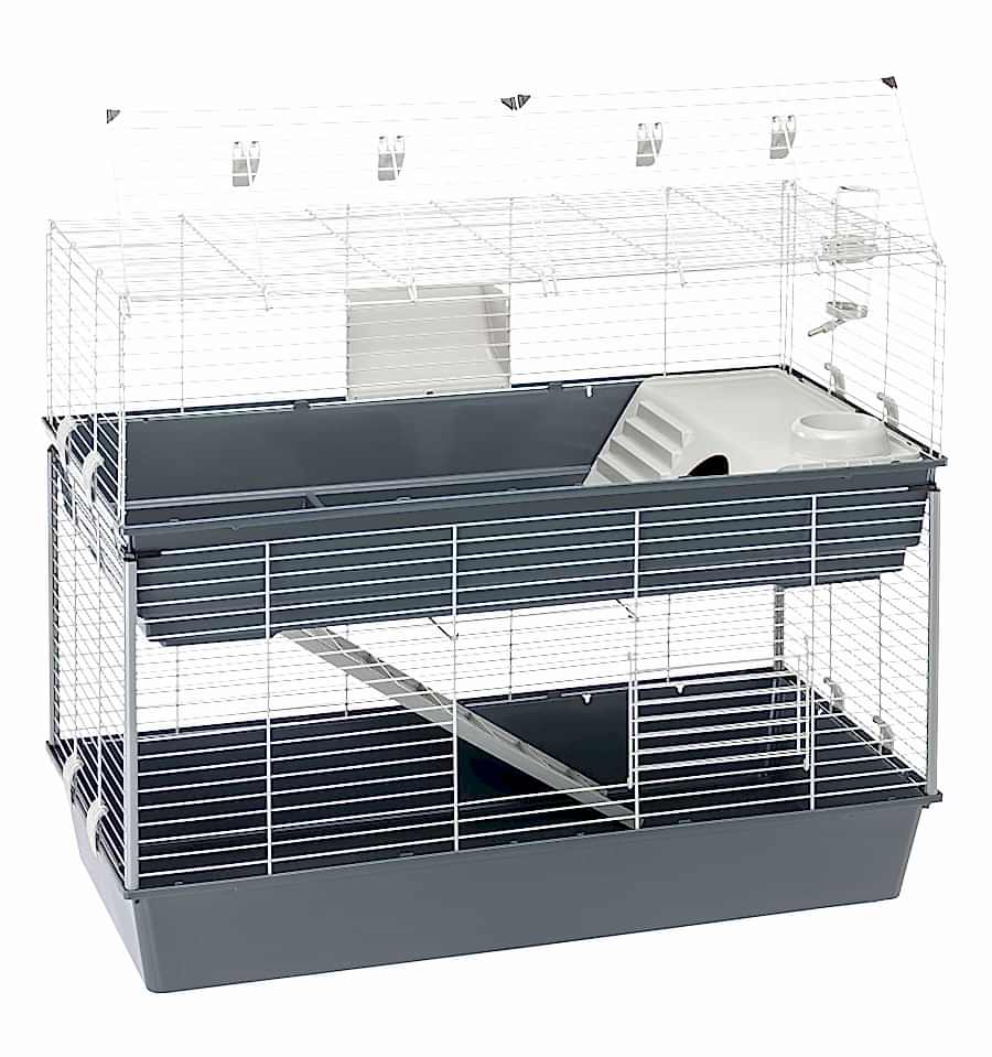 Ferplast Guinea Pig & Rabbit Home 240 Indoor Cage Grey 2 Storey