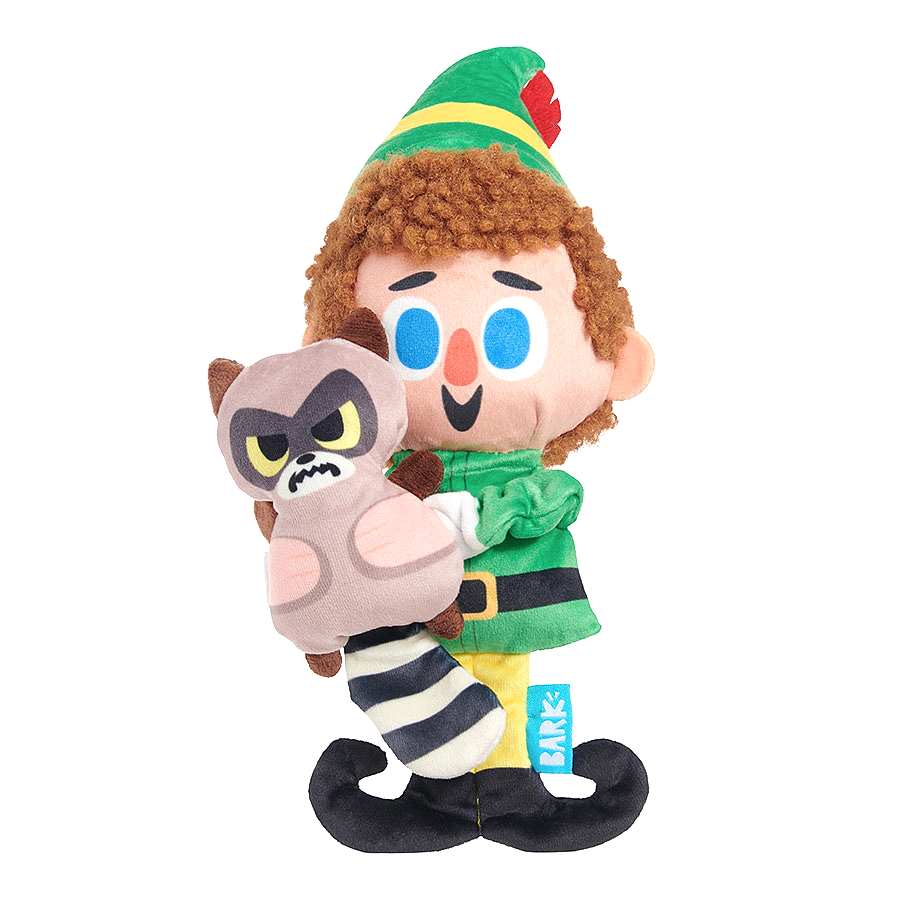 Bark Buddy's Snuggle Buddy The Elf & Racoon Plush Dog Toy