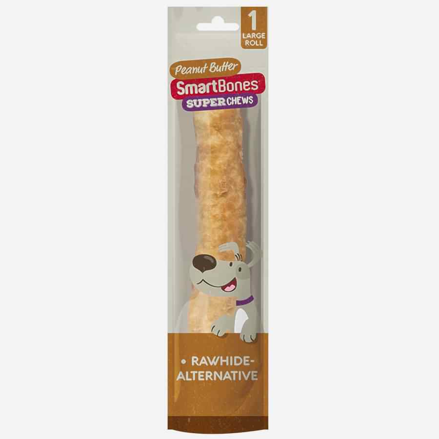 SmartBones Super Chews Rawhide Alternative Peanut Butter Large Roll Dog Treat