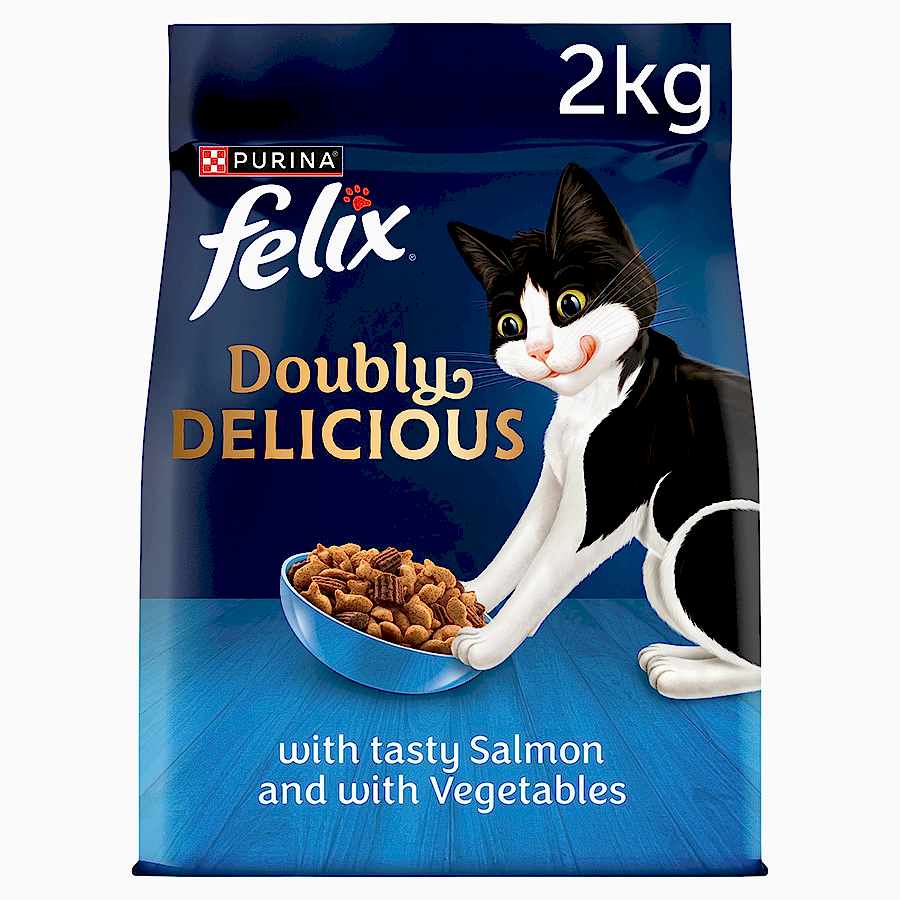 Felix Doubly Delicious Dry Adult Cat Food Salmon and Vegetables