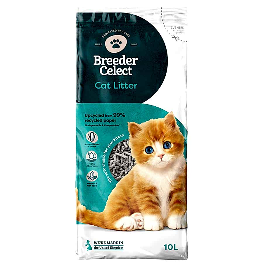 Breeder Celect Recycled Paper Pellet Cat Litter