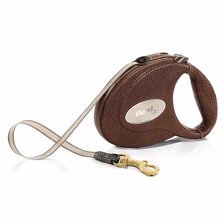 Flexi Leather Extending Dog Lead 5m Brown