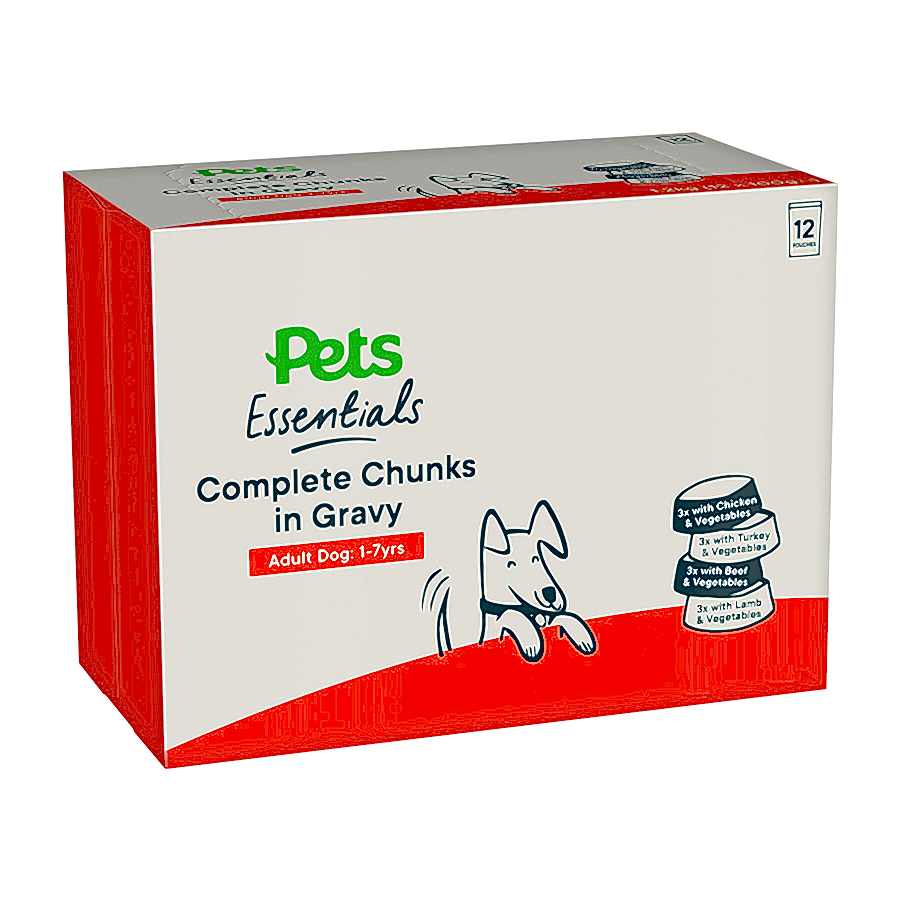 Pets Essentials Complete Wet Adult Dog Food Chunks in Gravy