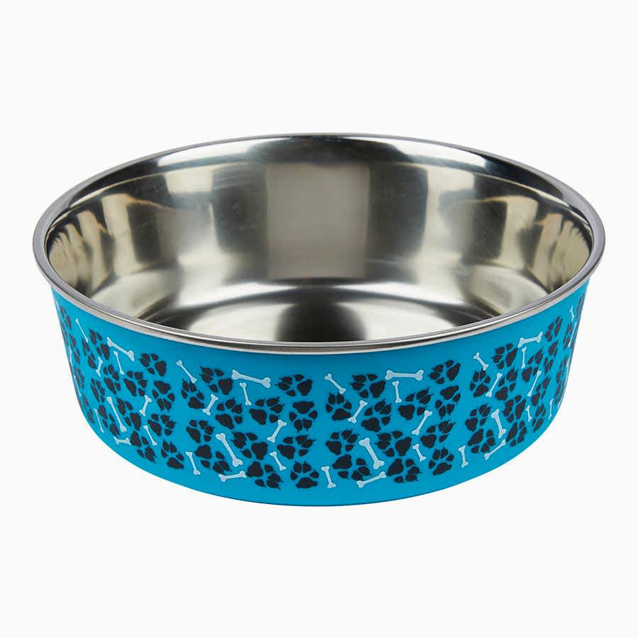 Pets at Home Stainless Steel Dog Bowl Blue