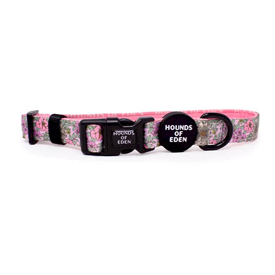 Hounds of Eden Wild Blossom Dog Collar Pink