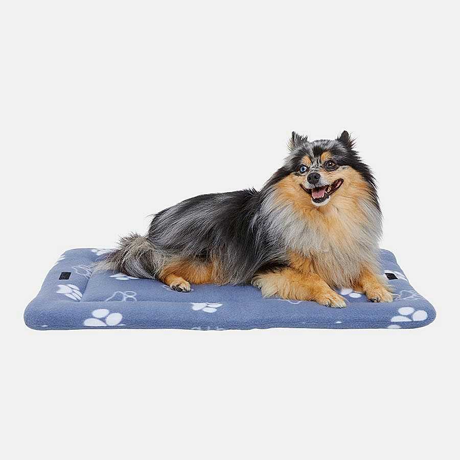 Pets Essentials Bone Fleece Dog Crate Mat Grey