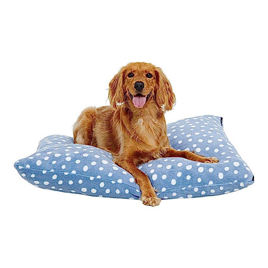 Pets at Home Spotty Pillow Mattress Dog Bed Blue