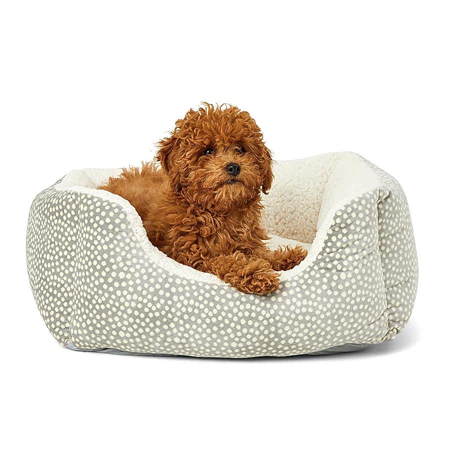 Pets at Home Square Puppy Bed Spotty Grey