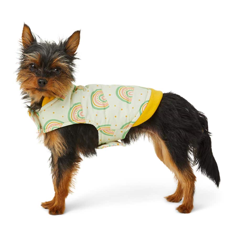 Just For Puppy Reversible Rainbow Jacket Yellow