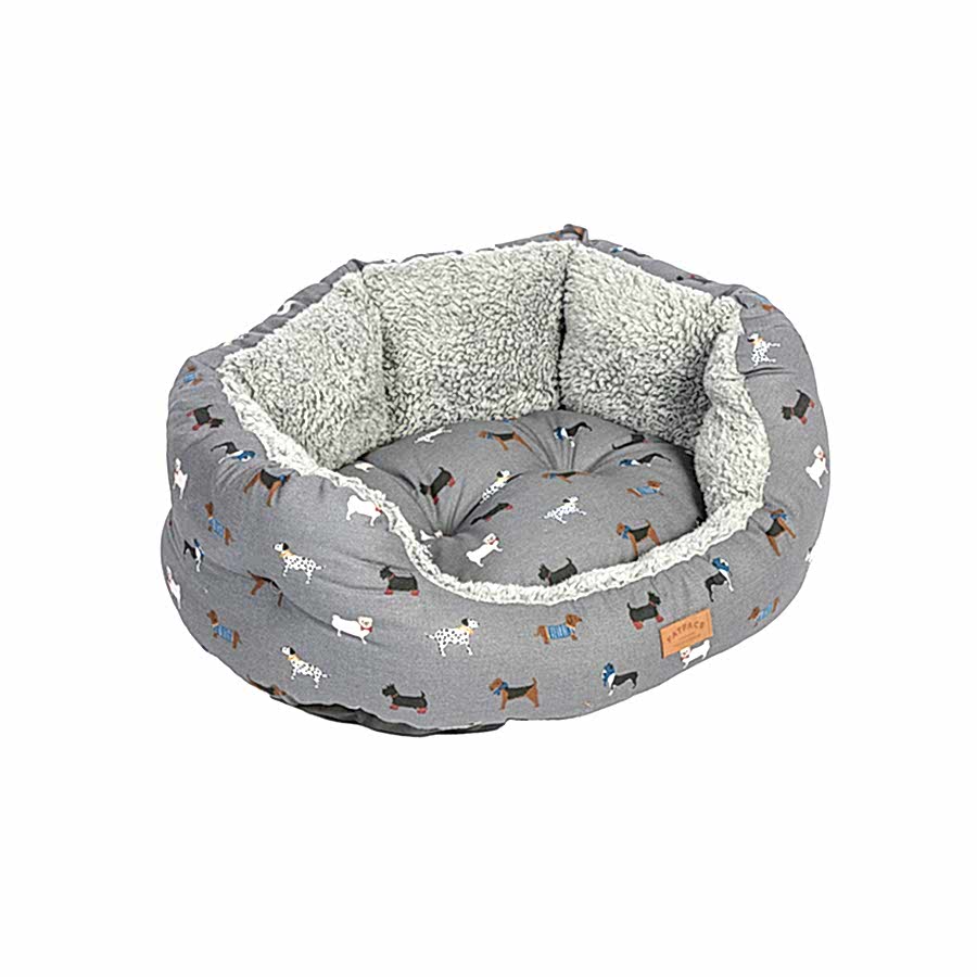 Danish Design FatFace Marching Dogs Deluxe Slumber Pet Bed Grey