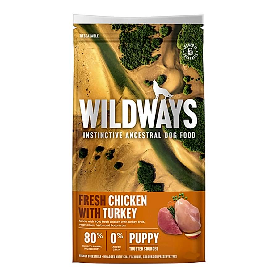 Wildways Dry Puppy Food Fresh Chicken with Turkey & Vegetables