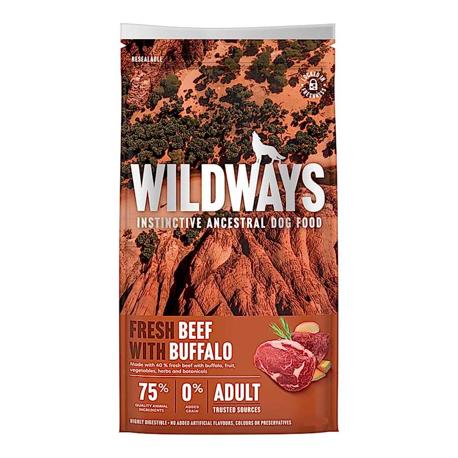 Wildways Dry Adult Dog Food Fresh Beef with Buffalo & Vegetables