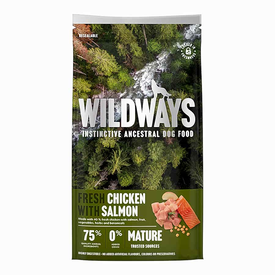 Wildways Dry Senior Dog Food Fresh Chicken with Salmon & Vegetables