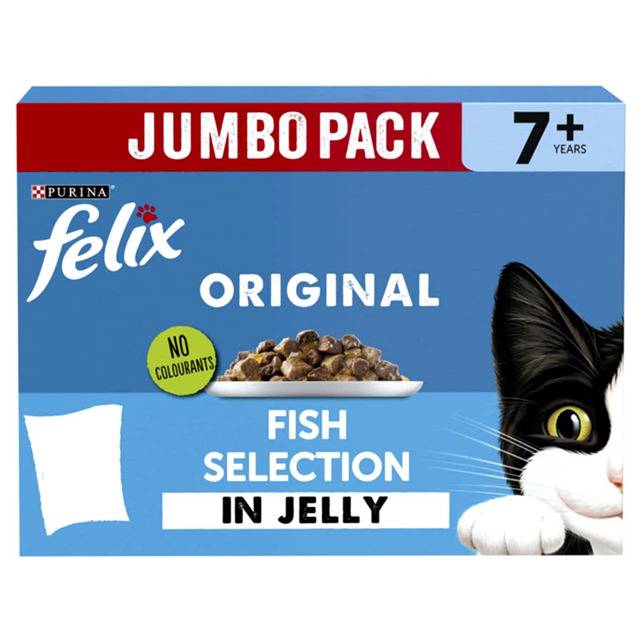 Felix Original Fish Selection in Jelly Wet Senior 7+ Cat Food