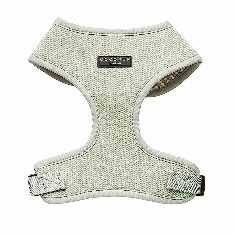 Cocopup Sage Tweed Dog Harness Green