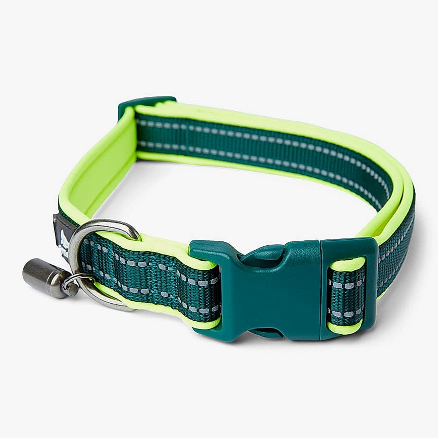 3 Peaks Padded Dog Collar Green