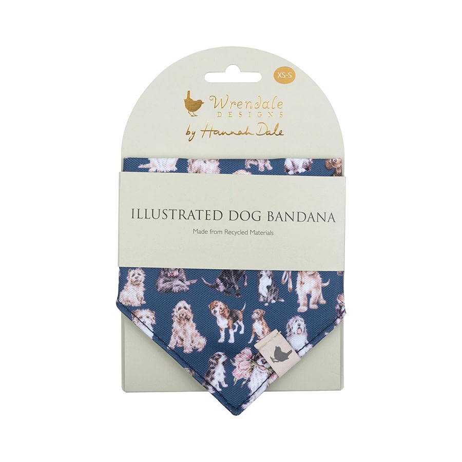 Wrendale Designs Dog Print Bandana Navy