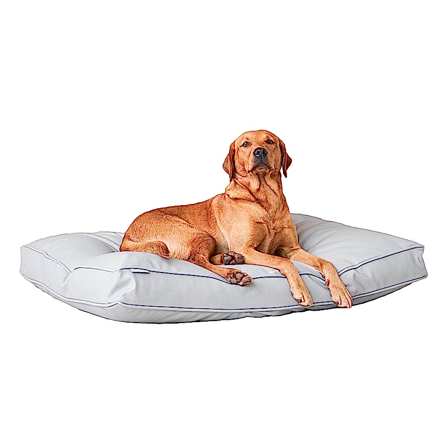 Lords & Labradors Rhino Leather Cushion Dog Bed Granite