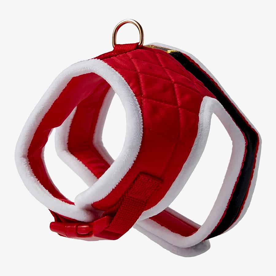 Pets at Home Christmas Santa Quilted Wrap Dog Harness Red