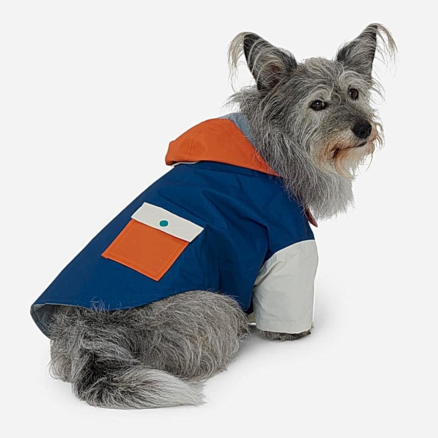 Pets at Home Colourblock Dog Raincoat Navy/Orange