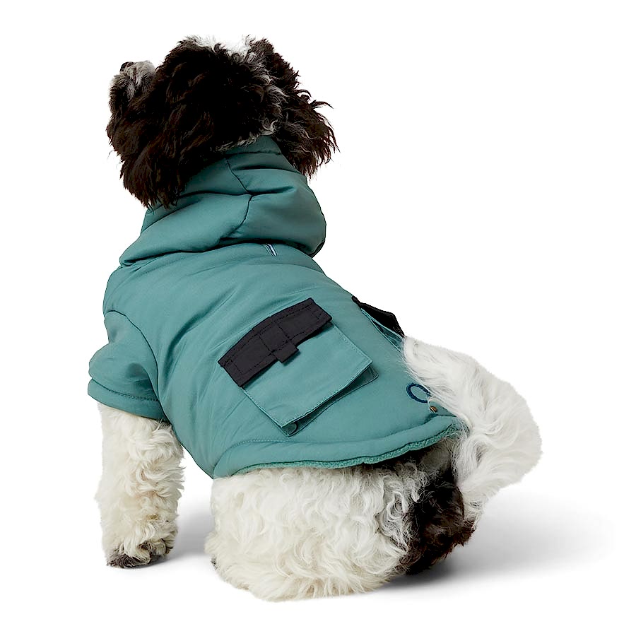 Noble Sport Luxe Patch Pocket Hooded Dog Jacket Green