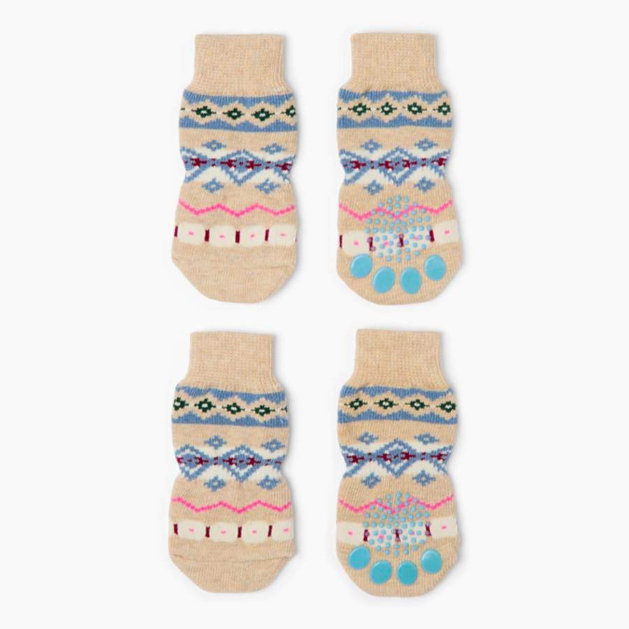 Pets at Home Fair Isle Dog Socks Multi-Coloured