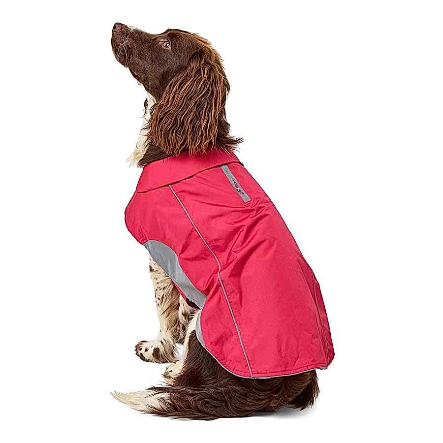 Pets at Home Ripstop Reflective Trim Dog Coat Red