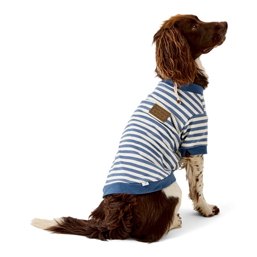 Harry Barker Striped Dog T-Shirt Blue