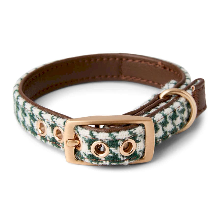 Wainwright's Christmas Houndstooth Dog Collar Green