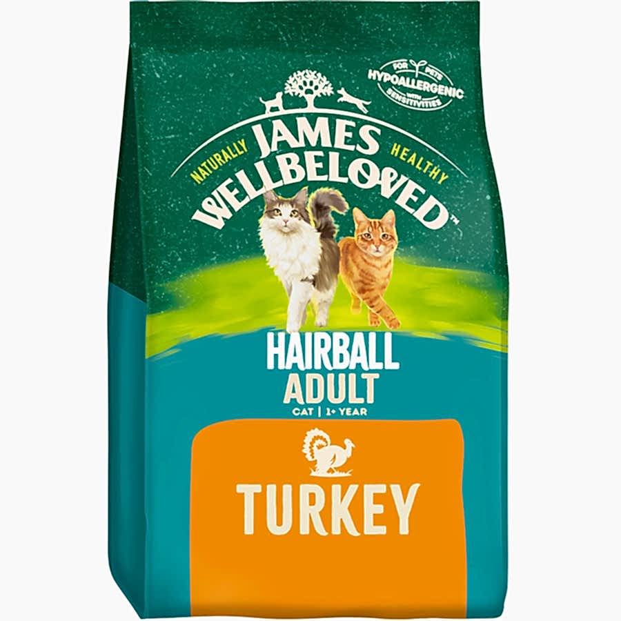 James Wellbeloved Hairball Adult Dry Cat Food Turkey